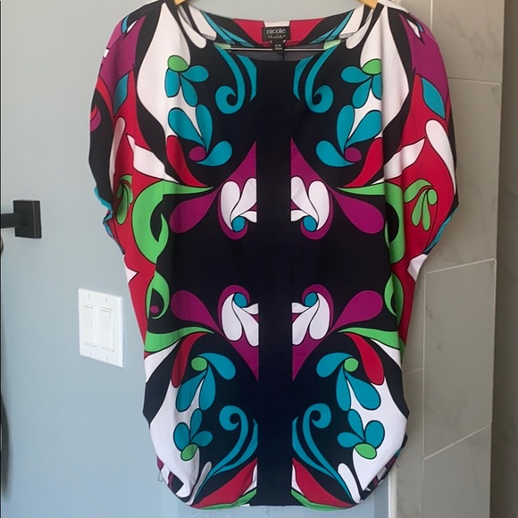 NICOLE BY NICOLE MILLER blouse top shirt size M - Picture 1 of 6